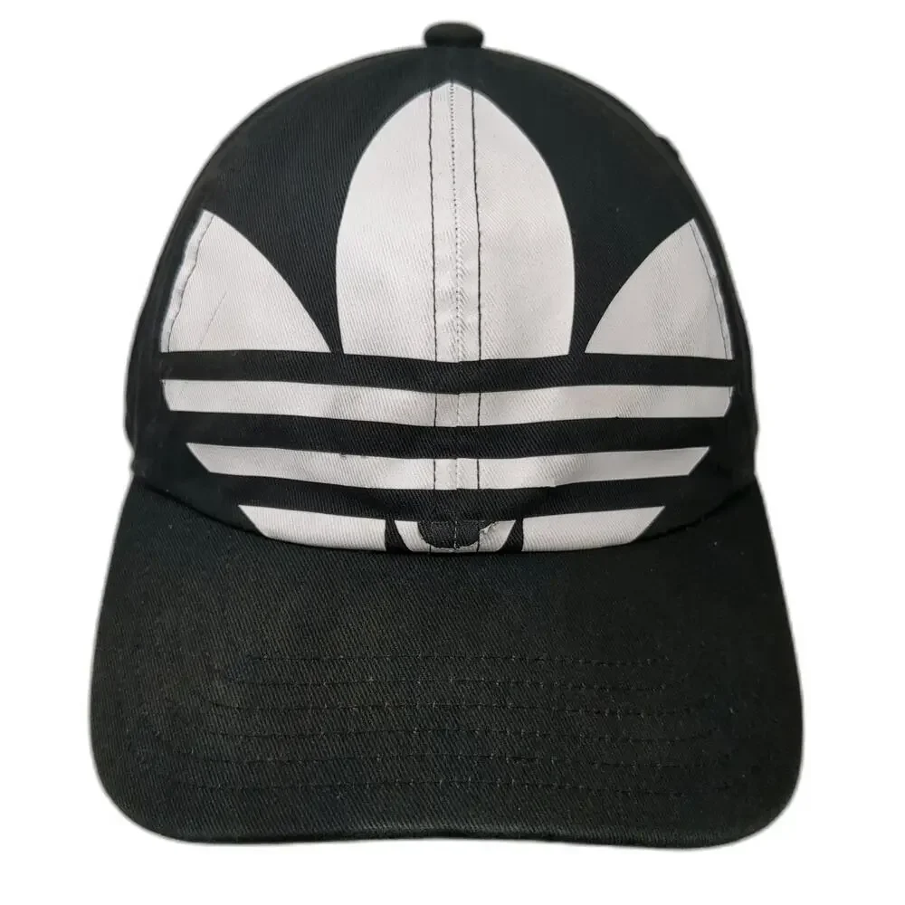 Adidas Baseball Cap Black OSFM Trefoil Logo Large Graphic Cotton Slideback Hat